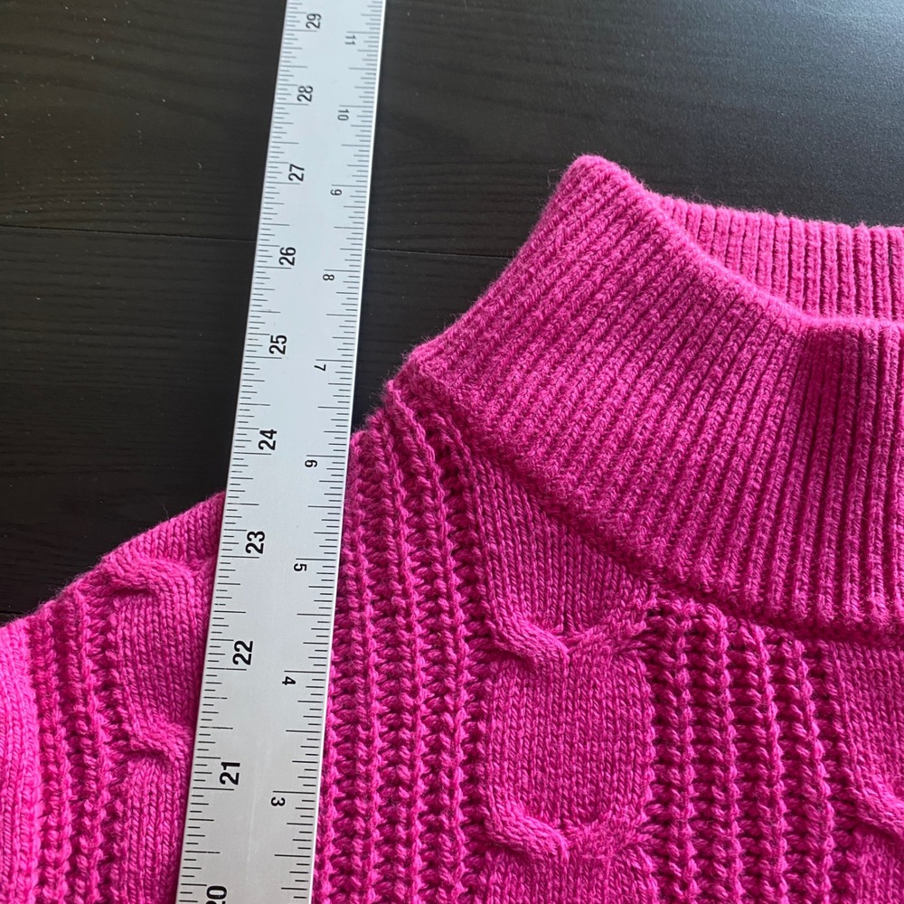 Banana Republic Sweater Large Womens Pink Cable Knit Mock Neck New - Picture 9 of 9